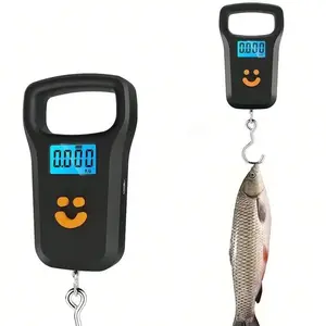 Upgraded 110Lbs/50Kg Digital Fish Scale, Backlit LCD Portable Electronic Scale, Multifunctional Fishing & Luggage Weight Scale, Support Ounces Pounds Kilograms Unit Switch