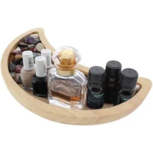 Gothic Curiosities Moon Tray for Crystals, Jewelry & Oils - 11 Inch Brown Display Dish