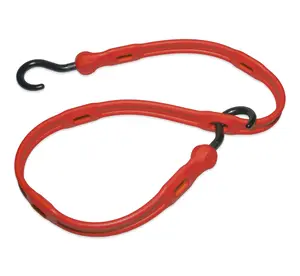 Adjustable Bungee Cord 36" Red Nylon with Molded Hooks Superior Stretch & Memory Retention for Secure Tying Down Cargo Tools