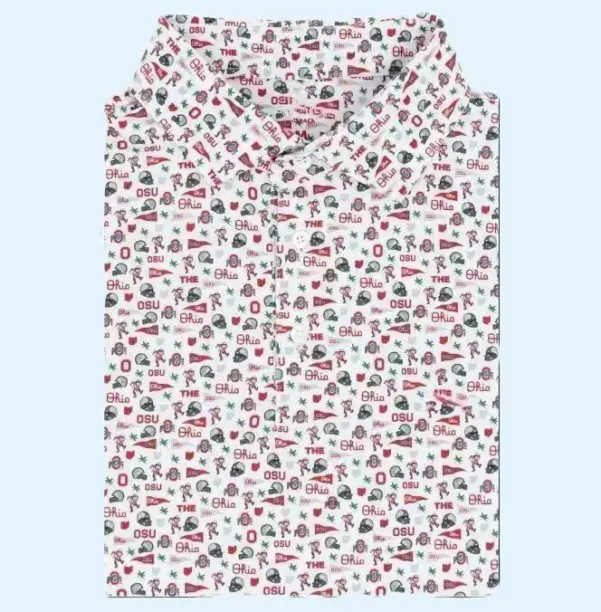The Ohio State Gameday Men's Short Sleeve Collegiate Polo, Funny Polo 3D Golf, Polo Golf 3D, Gift For Golfer