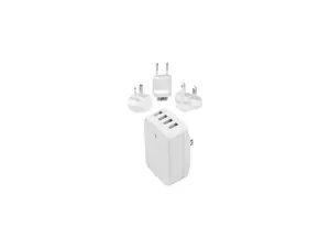 StarTech USB4PACWH Travel USB Wall Charger - 4-Port - White - Universal Travel Adapter - International Power Adapter - USB Charger
