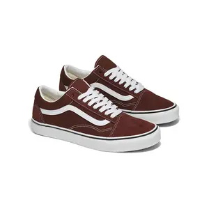 VANS Old Skool Bitter Choco Men's Low-Top Casual Shoes, Lace-Up Rubber Sneakers with Laces, Waffle Sole and Side Stripe