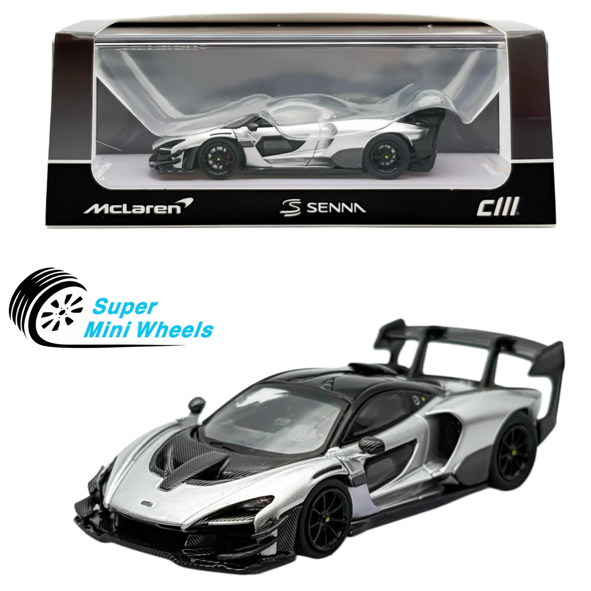 CM-Model 1:64 McLaren Senna GTR – Metallic Silver Gray