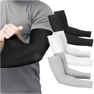3 Pairs Cooling Compression Sports Arm Sleeves, Breathable Elastic Quick-Dry Ice Silk Fabric, Unisex for All Outdoor Activities