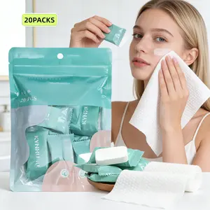 20 Packs Large Compressed Towels, Thickened & Enlarged Disposable Face Towels, 9.4x11.8 Inch, Ideal for Travel Camping Occupational Use Portable Compressed Towel