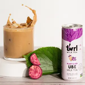 Twrl Ube Milk Tea - 12 Pack - Caffeine Free, Plant-based, Made with Organic Fair-Trade Tea
