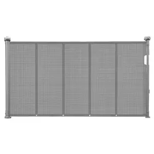 Retractable Baby Gate, 34 inch Tall, Extends up to 55 inch Wide, Retractable Gate for Kids Pets, Mesh Material, Easy to Install for Indoor Stairs, Doorways, Hallways, Playrooms, Gray