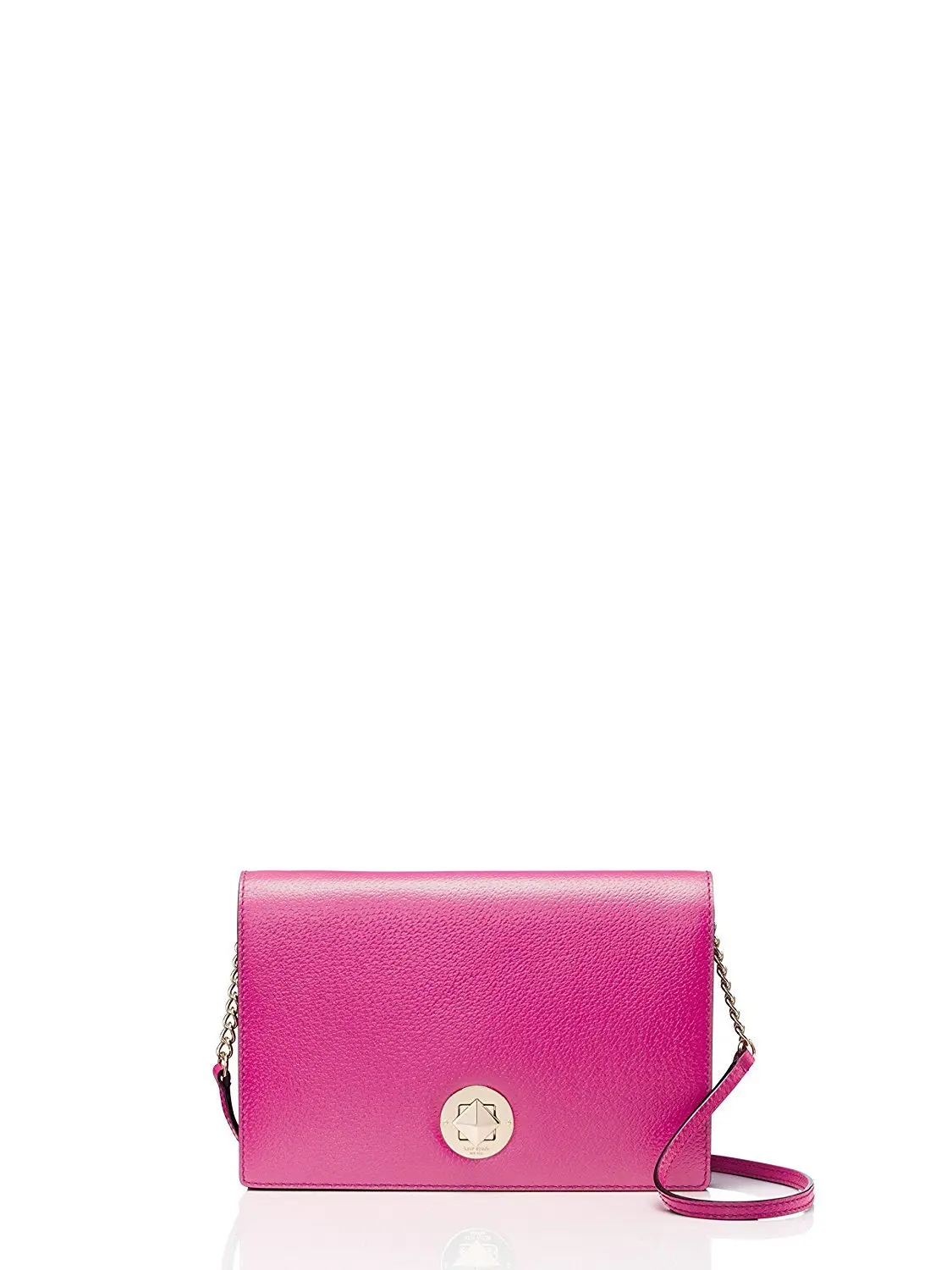 Kate Spade Grand Street Calico Leather Crossbody Bag with Shoulder Straps and Flap Closure, Sweetheart Pink