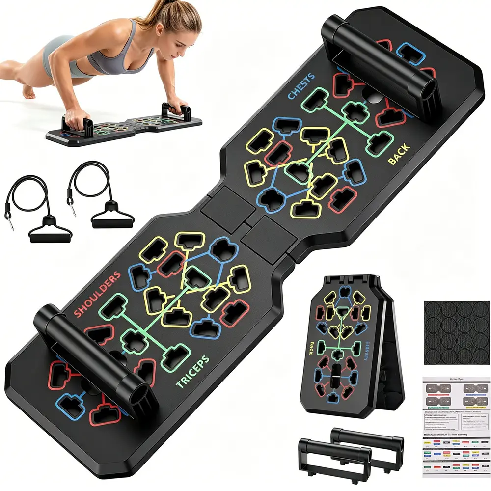Push Up Board Fitness Station, Ergonomic Calisthenics Workout Equipment Set, Boost Chest Training Comfort and Workout Efficiency At Home