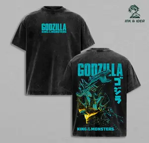 Godzilla King of the monster Special edition Retro Vintage Menswear Gift movie fans Top Apparel Classic Oversized Seamless Simple Straight Man Clothes Cotton designer shirts Movie Shirt, graphic tees, men gifts, ,Graphic Streetwear T-shirt gift for all
