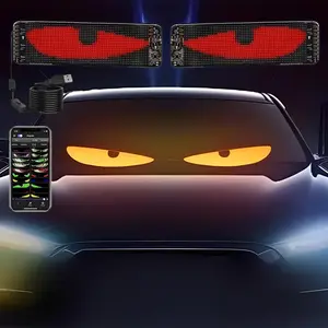 LED Scrolling Screen-Devil's Eye Evil Eye, Smart APP Wireless Connection  LED Programming Screen Animation Effects,Rhythm Suitable For Car Trucks,Decorations customizable personalized lighting matadimobil control display usb rechargeable rgb custom