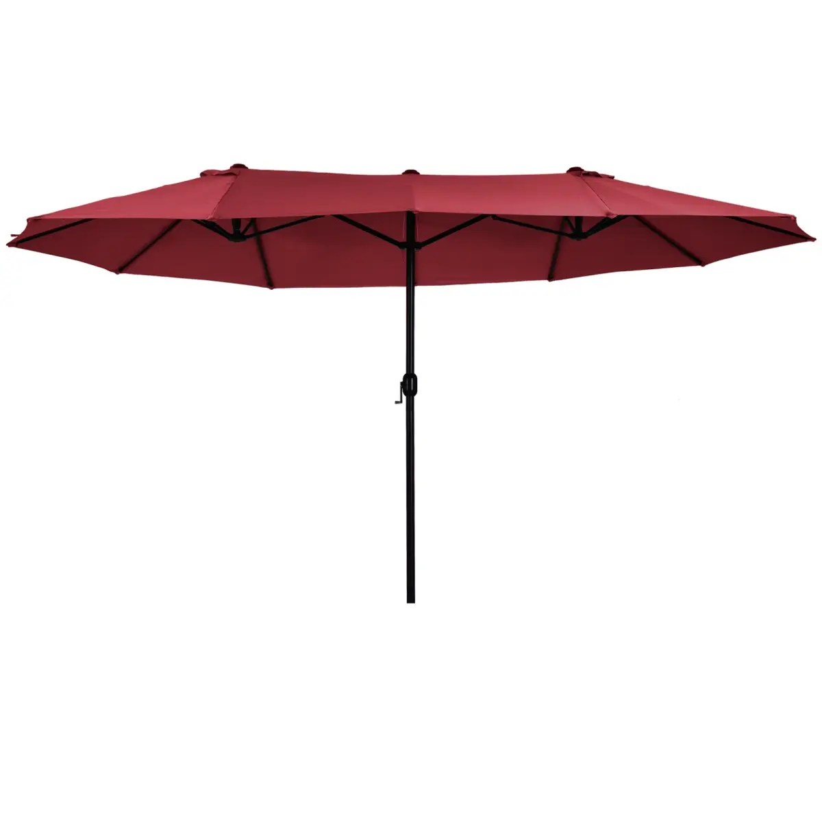 212 Main 84D-031V01WR 15 ft. Adjustable Polyester Double-Sided Patio Umbrella, Outsunny Crank Lift UV Prevention Market Umbrella with Single-Step Controls for Deck, Lawn
