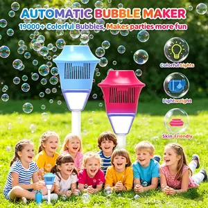 Automatic Outdoor Kids' Bubble Machine Toy - Built-in Lights, Stand, Music, Easter Party Supplies, Wedding Decorations