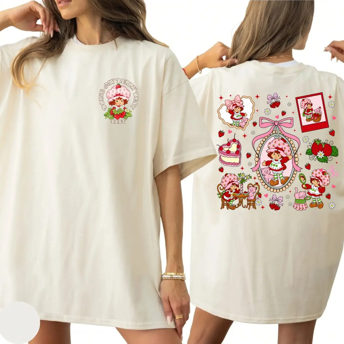 Comfort Colors Vintage Strawberry Shortcake Shirt, Retro 1980s Cartoon Graphic Tee, Cute Pink Bow Berry TShirt, Nostalgic Custard Cat Shirt, Sweet Girl Gift Tee, Unisex Short Sleeve Tee, Classic Streetwear