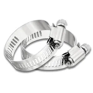 2-piece adjustable stainless steel hose clamp combination kit, (21-44mm) worm gear, heavy duty fuel line, suitable for pipes, washing machines, machinery, garden and car hose connections