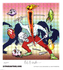 LSD Blotter Art Print The Flaming Carrot by Bob Burden, Signed & Numbered, 2003