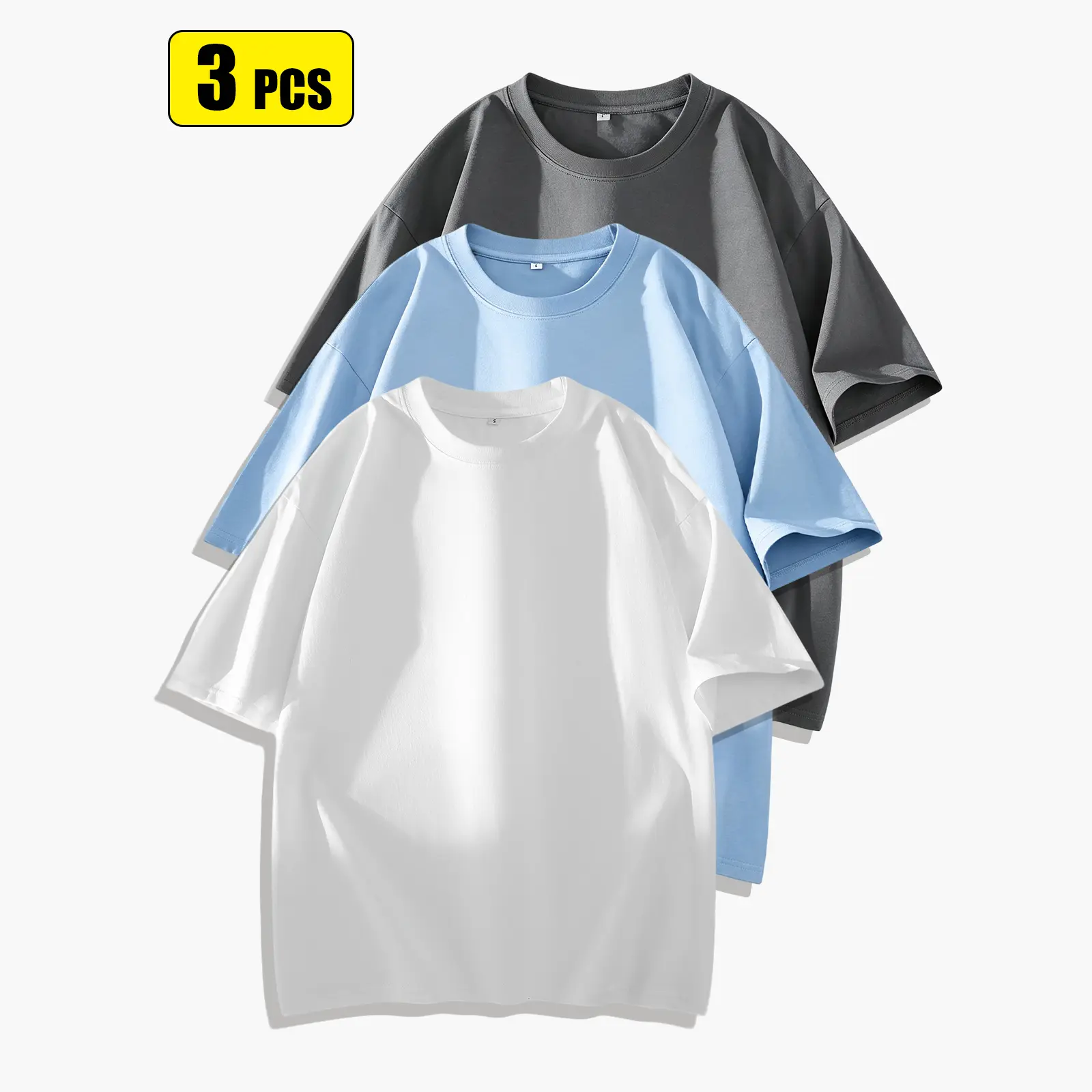 White + Light Blue + Iron Gray