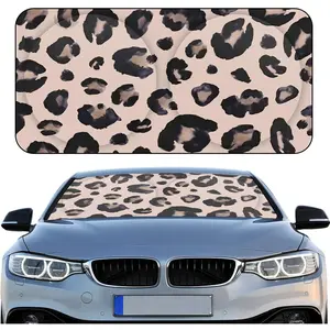 Windshield Sun Shade Foldable  Front Window Covers for  Accessories Sun Heat UV Rays Visor Protector Protection for Universal  SUV (Leopard)