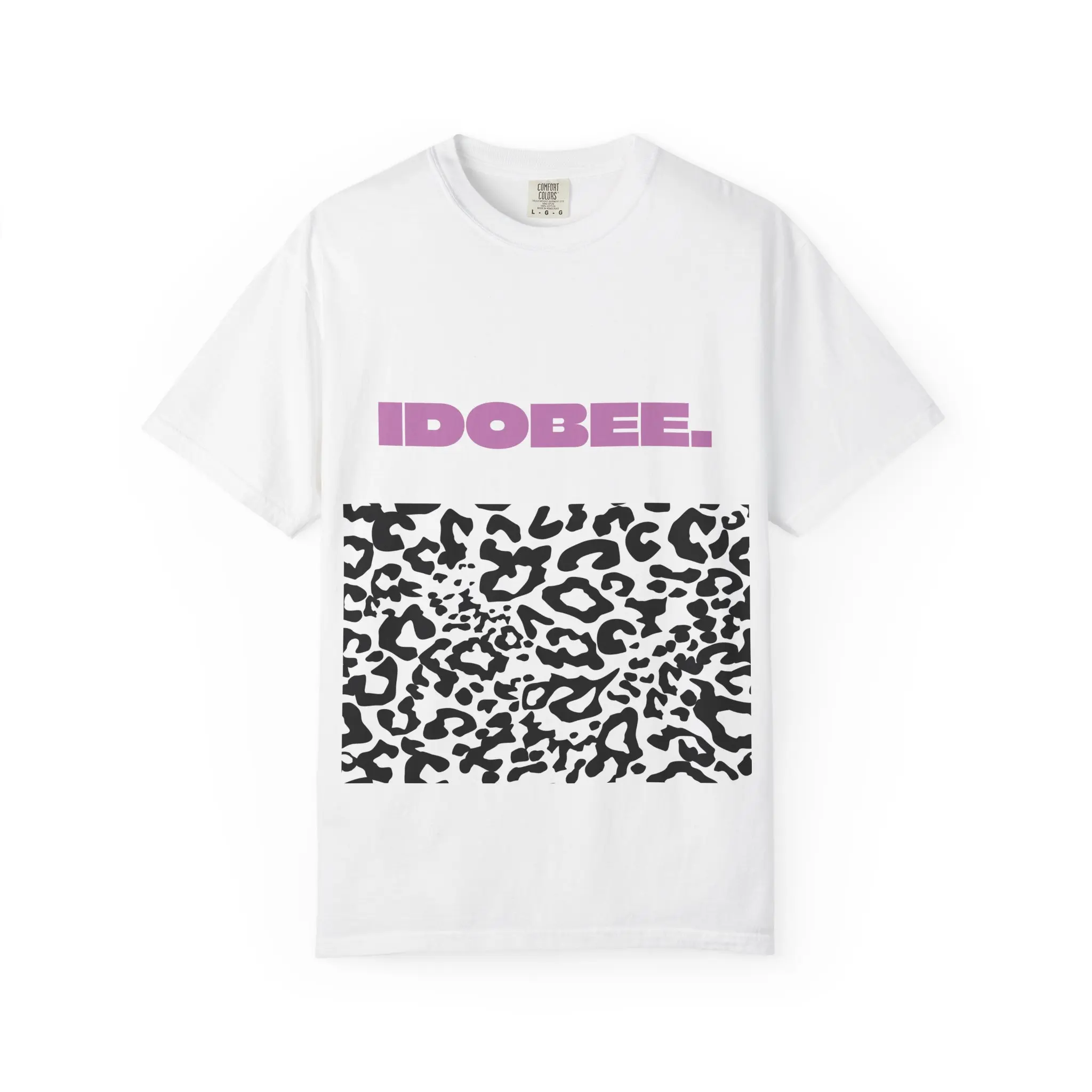 IDOBEE Leopard Print Box T-Shirt | Black Graphic Tee