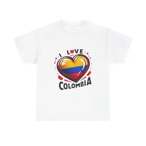 I Love Colombia Heart Tee | Colombian Flag Heart T-Shirt