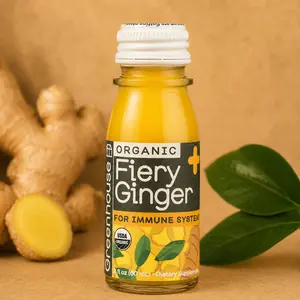 Greenhouse Organic Fiery Ginger Wellness Shot 2 fl oz, Ginger Wellness Drink, Daily Immune Support Beverage, Organic Ready to Drink Formula