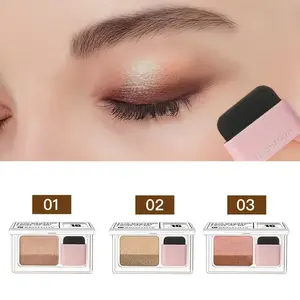 Shimmer Dual-Tone Eyeshadow Palette, 5-8 Vibrant Colors, Easy Mixing, Long-Lasting Waterproof Makeup, Includes Brush, Shimmer Pigment Palette