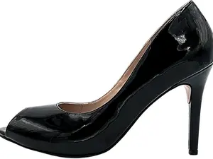 Heels For Men & Non-Binary | Viviano By Lidia Talavera | Jess - Black Open-Toe  Single Sole Black Pump | High Heels for Men and Nonbinary