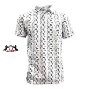 LAM-28233 Men’s Western Print Polo – White