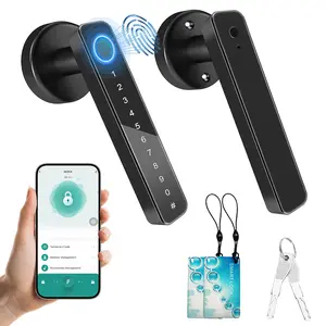 Smart fingerprint door lock knob, supports APP/IC card/password/key/100 fingerprints, biometric electronic keyless entry lock, suitable for bedrooms, homes, hotels, and offices.Smart Lock，Keyless Entry，Fingerprint Lock