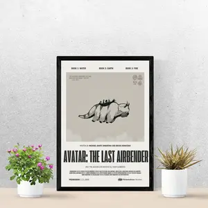 Appa Flying Bison Minimal Poster, Avatar The Last Airbender Vintage Anime Wall Art, Book Style Print, Decor Gift Fans