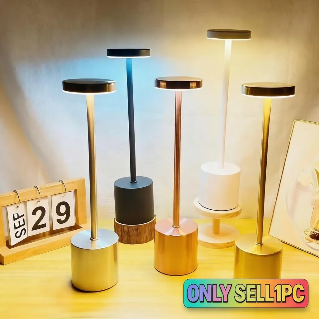 Adjustable Three-Color LED Table Lamp, Modern Computer Lamp, USB Rechargeable Night Light, Dimmable Nightlight, Home Decor, Decorative Lamps, Atmosphere Lights, Interior Led Lights, Living Room Bedroom Office Use, Bedroom Lighting, Led Desk Lamp