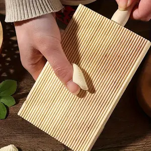 Household Small Hemp Food Tool Cat Ears Rubbing Panel, Wood Rolling Panel, Gnocchi Tool, Pasta Board, Baking, Stripe Shape Mold