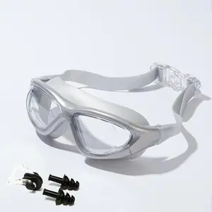 Swimming Goggles with Nose Clip & Earplugs, Anti-fog & Waterproof Swimming Goggles, Swimming Accessories for Training, Pool, Beach