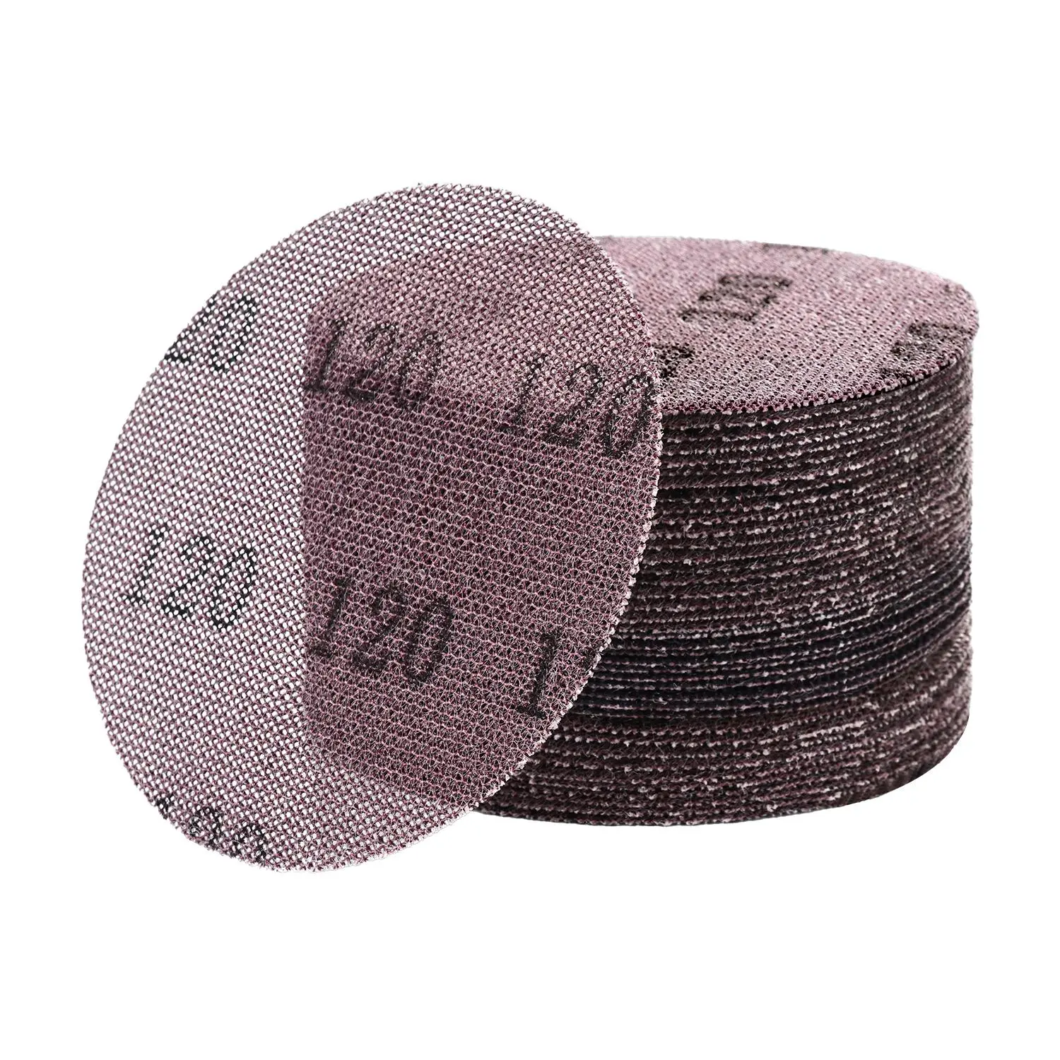 VEVOR 5-in Mesh Abrasive Sanding Discs, 50PCS 120 Ceramic Grit Anti-Clogging Quick Change Hook-and-Loop Power Tool Accessories for Drywall/Metal, Metal/Wood