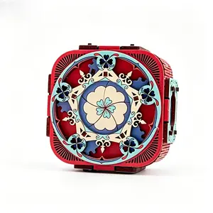 Clover Music Box 3D Wooden Puzzle with Hidden Ring Compartment, DIY Building Kit, Surprise Gift for Her & Him, Viral Stress Relief DIY Toy, Decorative Ornament