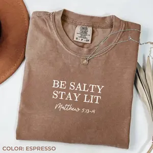 Salty Shirt Christian Tee Faith Shirt Religious Clothing Comfort Colors Christian Shirt Bible Verse T Shirt Jesus Apparel Christianity Shirt