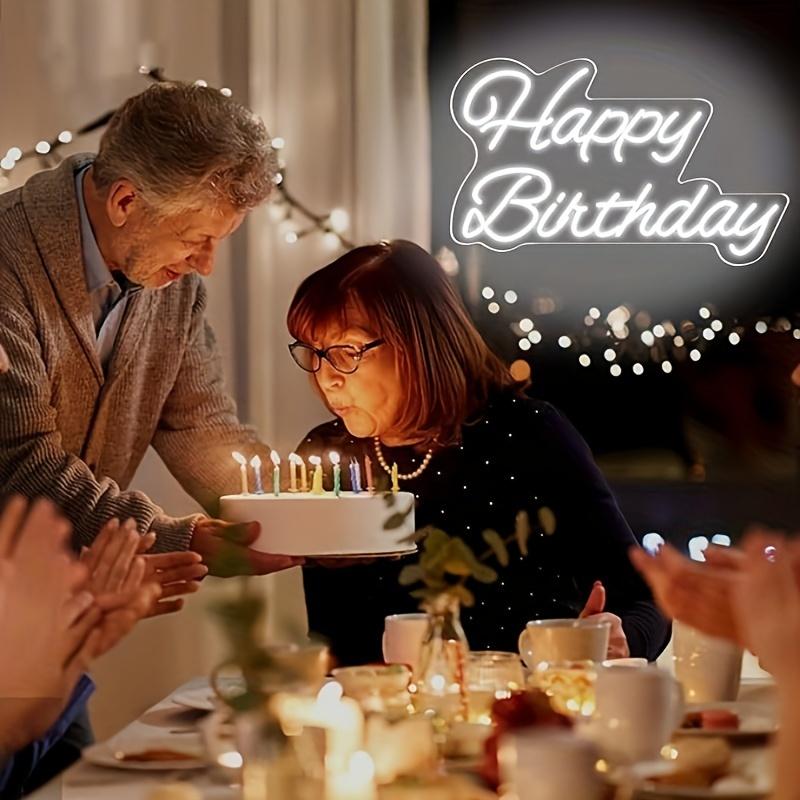 20-Inch reusable Happy Birthday neon sign with dimmable switch for birthday party backdrops, wall decorations, and birthday gifts