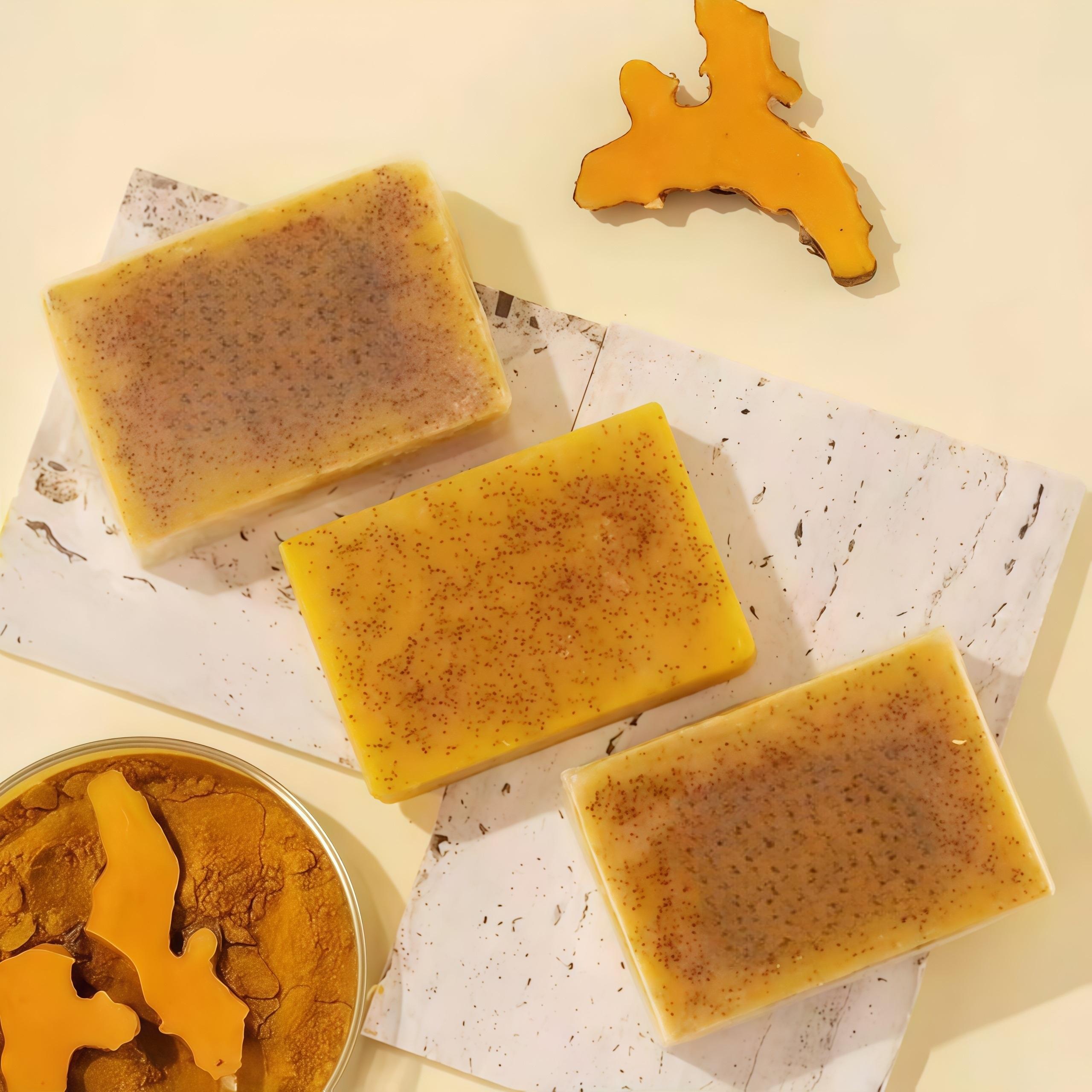 3PCS Lemon Turmeric Kojic Acid Soap - Gentle Dark Spot Remover for Face Acne Cleanser Cream Cleansing turmeric soap Face Facial Skincare Radiant Comfort
