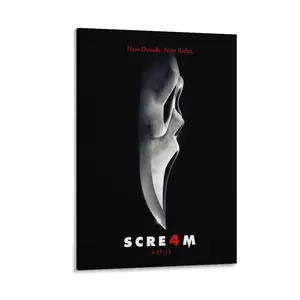 Screams 4 Movie Poster.  Adds Horror Charm.Ideal for Wall Decor. Enriches Room Aesthetics. Canvas Poster Bedroom Decor Sports Landscape Office Room Decor Gift Frames Ornaments Artistic Decoration