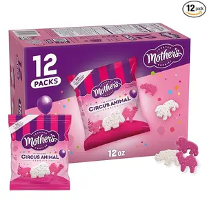 Mother's Original Circus Animal Cookies | Frosted Vanilla Shortbread Cookies with Rainbow Sprinkles | Box of Cookie Snack Packs | 12 Count - 1-oz Pouches | NET WT 12 oz