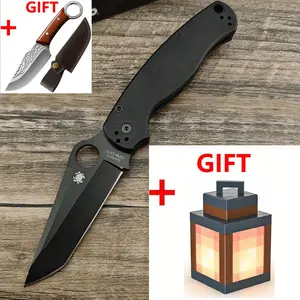 Black   Bearing Folding Knife D2 Steel Blade G10 Handle Outdoor Tactical Survival Knife Camping Hunting Portable Pocket Knife Knives