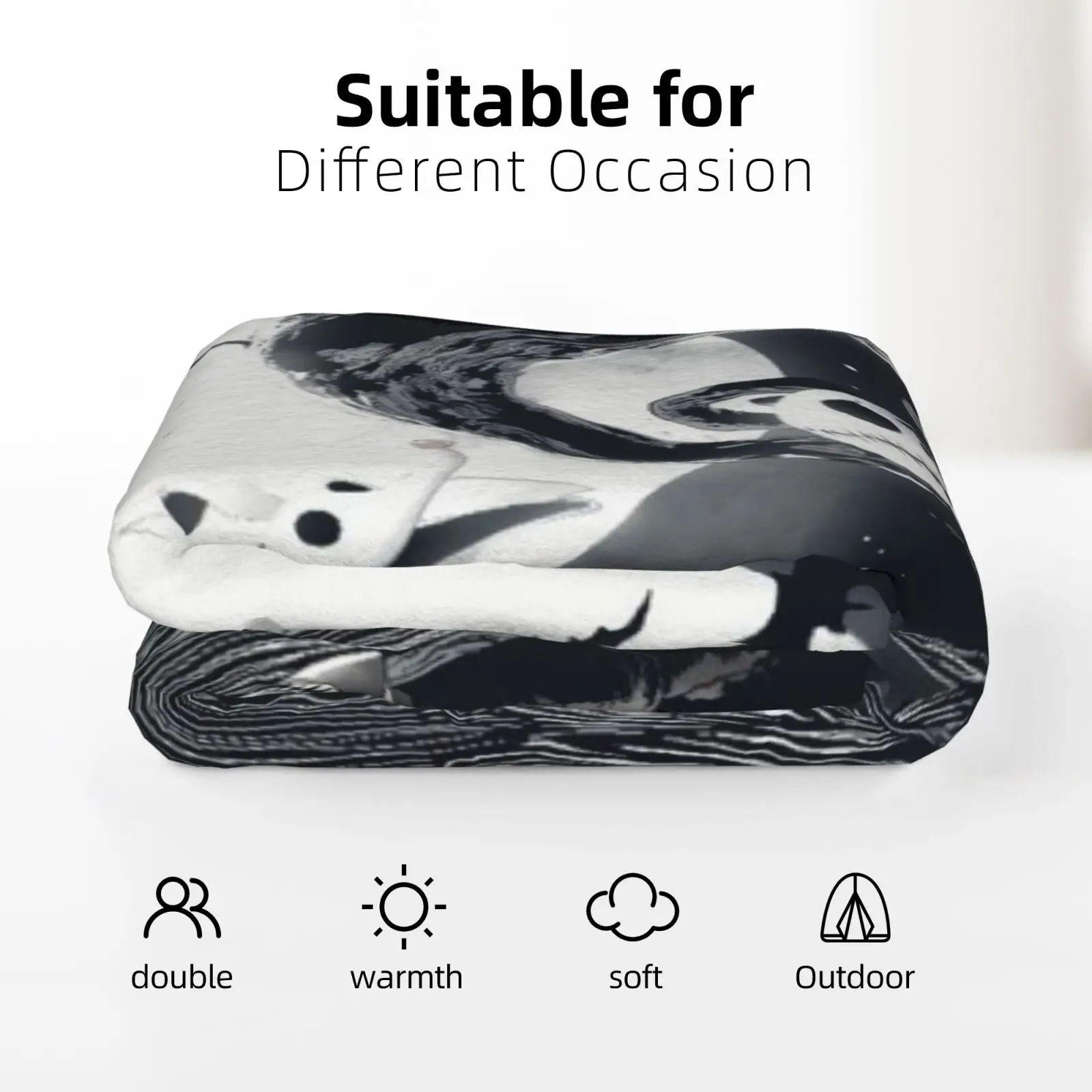 FJTP Ultra Soft Blanket Halloween Christmas Throw Blanket Warm Bed Flannel Blankets for Travelling Camping Sofa Bedroom Chairs Dorm Couch Living Room