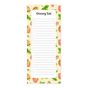 Watercolor Strawberry Grocery List Notepad