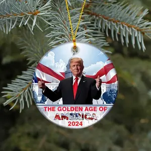 The Golden Age of America Ornament, Trump 2024 Ornament, Proud MAGA Ornament, Election 2024 for Trump Fans, Make Christmas Great Again Tree Decoration (Style 1)