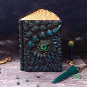 Gothic Vintage 3D Dragon Embossed Journal - Resin Sculpture, Hard Cover Notebook, - Unique Gift Ideas for Halloween Perfect Gift for Boyfriend