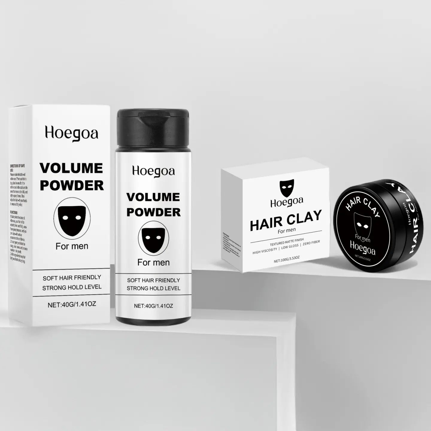Men's Haircare Styling Set, Hair Products - 40g Volume Powder & 100g Hair Clay, Strong Hold Matte Finish, Textured Natural Look, Soft Hair Friendly, Fluffy & Long Lasting Styling for All Hair Types, Daily & Travel Use, Ideal Gift for Men