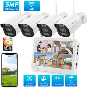 Jennov 4K 8MP POE IP Camera Wired Color Night Vision Audio IP66 For Home Security NVR System With Onvif, Outdoor/Indoor Waterproof Cable Crystal