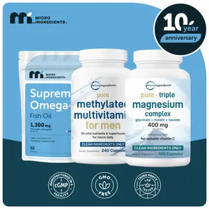 Men's Essence Bundle: Supreme Omega-3 Fish Oil, Pure Methylated Multivitamin for Men, Triple Magnesium Complex