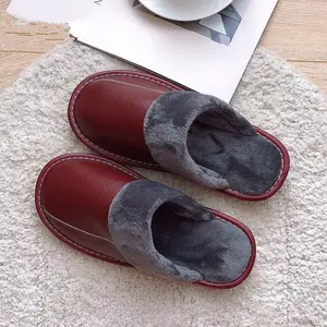 Leather Fur Slippers