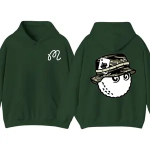 Golf Malt Ball Camo Bucket Hat 2 Sided Hoodie & T-Shirt, Funny Golf Graphic Pullover Hoodie, Casual Streetwear Hoodie for Men Women, Trendy Golfer Gift, Unisex Cotton Hoodie